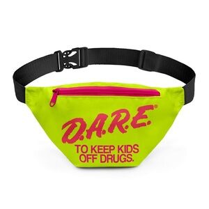 TIPSYELVES D.A.R.E. DARE TO KEEP KIDS OFF DRUGS FANNY PACK NEON GREEN PINK